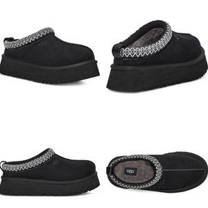 UGG Tazz Black Suede Platform Slippers (EU 40/US 9—Runs Slightly Small)